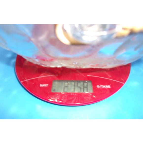 Large Oval Clear Glass Fruit Bowl Easter Egg Basket Decor w/ Rattan-Bamboo Handl - Picture 10 of 10